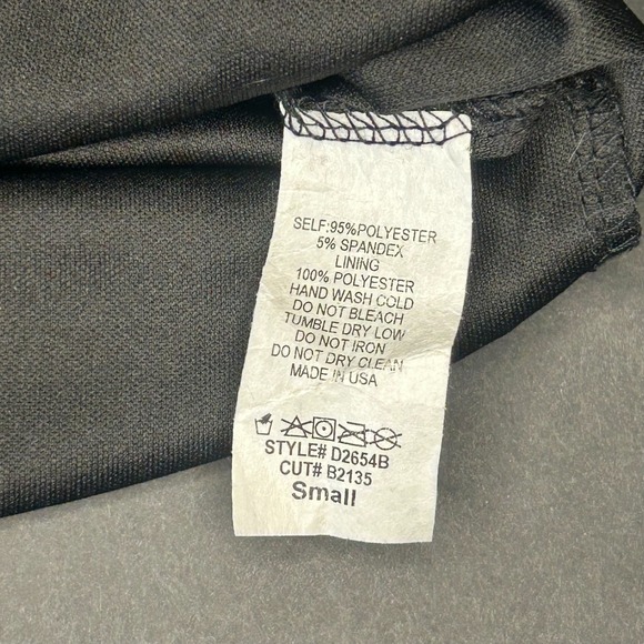 Blanc Metallic Black Deep V Long Sleeve Mini Dress Women's Small Party - Picture 5 of 5